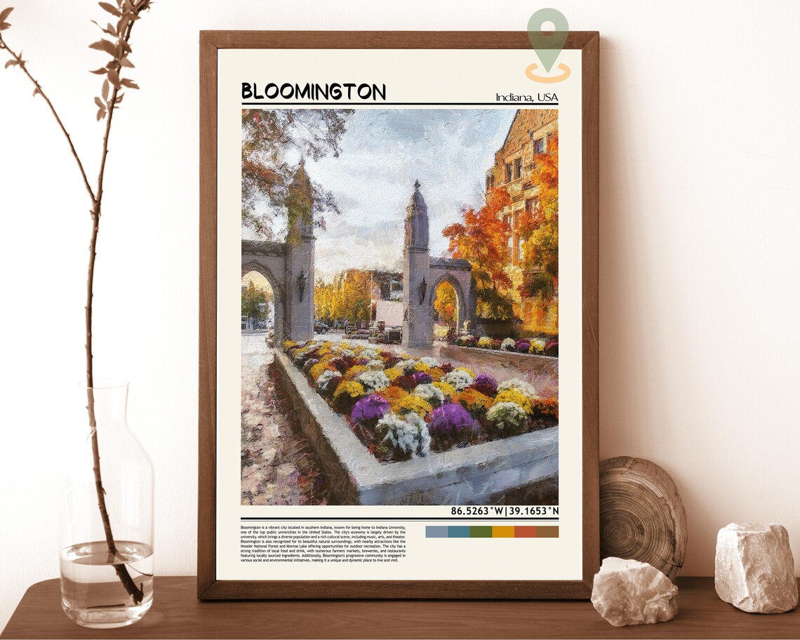 Bloomington Indiana USA University Arches Flower Beds Poster