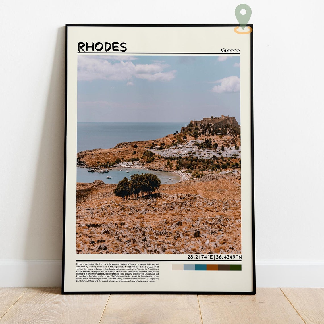 Rhodes Print Rhodes Wall Art Rhodes Poster Rhodes Photo Rhodes Poster Print Rhodes Wall Dcor Rhodes Travel Poster Rhodes Greece - Image 4