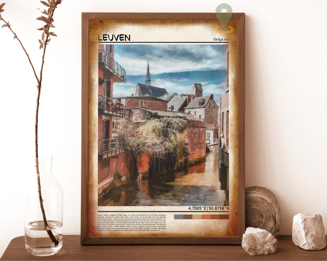 Leuven Print Leuven Wall Art Leuven Poster Leuven Photo Leuven Poster Print Leuven Travel Poster Leuven Belgium Leuven City - Image 6
