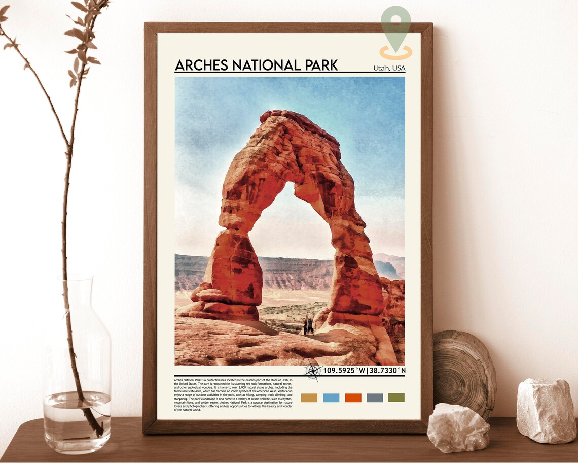Arches National Park Utah Delicate Arch Red Rock Desert Poster