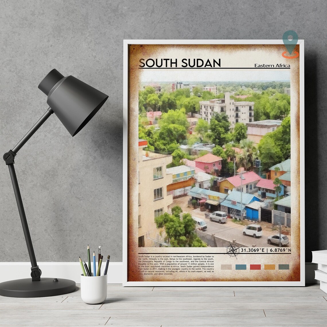 South Sudan Print South Sudan Poster South Sudan Wall Art South Sudan Travel South Sudan Art Print South Sudan Artwork Juba Poster - Image 4