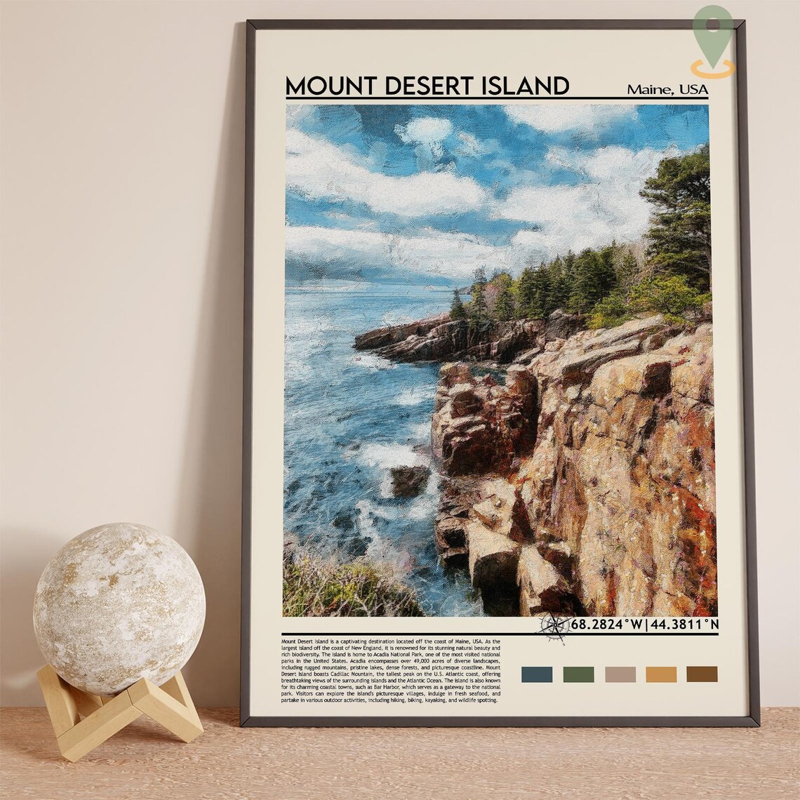 Mount Desert Island Maine Rocky Acadia Coastline Photo Poster - Image 2