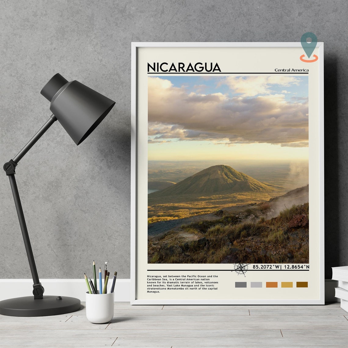 Nicaragua Print Vintage Poster Nicaragua Wall Art Nicaragua Poster Nicaragua Photo Nicaragua Map Nicaragua Wall Decor - Image 5