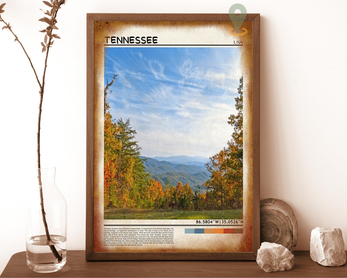 Tennessee Smoky Mountains Fall Colors Autumn Forest View Poster - Image 6