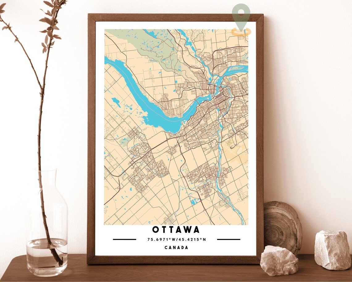 Ottawa Canada City Street Map Modern Minimal Art Print for Canadian Homes - Image 3