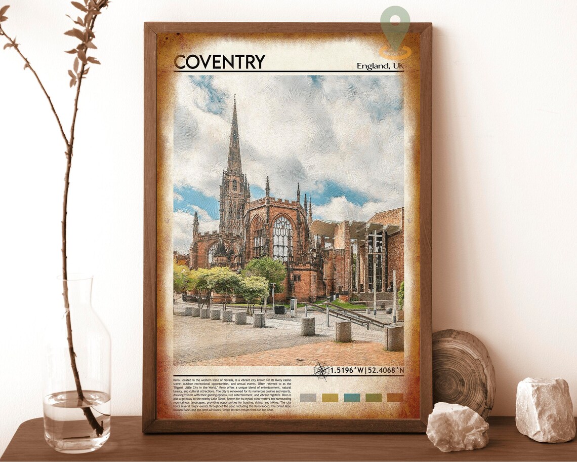 Coventry Cathedral Spire England UK Historic Church Travel Poster - Image 6