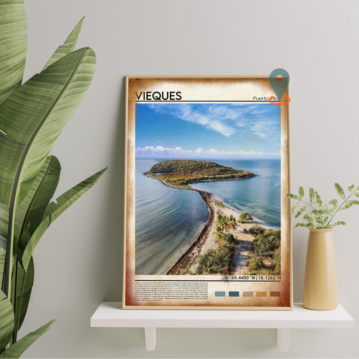 Vieques Puerto Rico Tropical Island Beach Aerial Photo Poster - Image 5