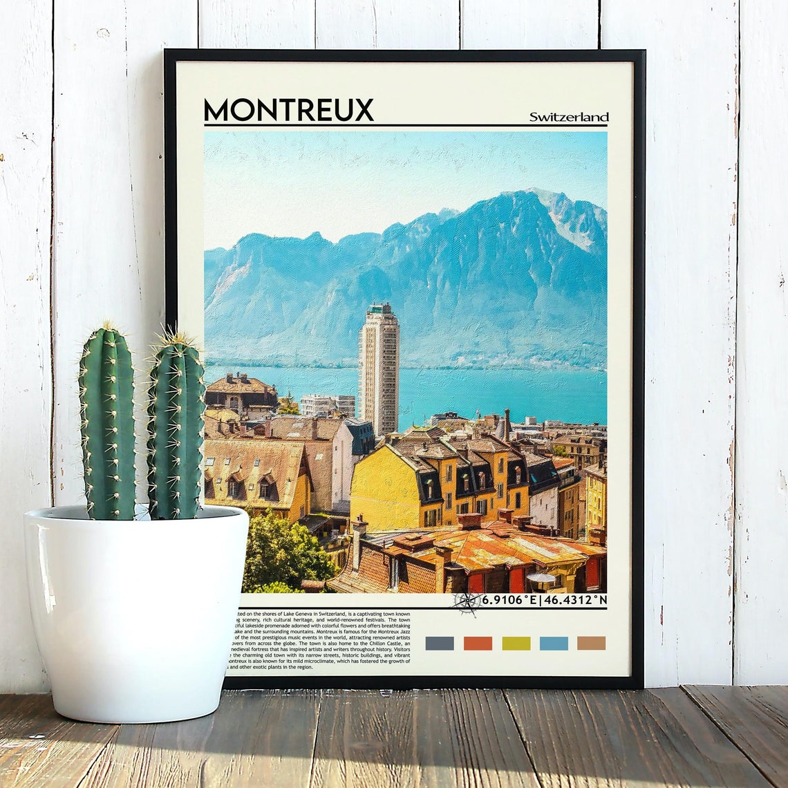 Montreux Print Montreux Poster Montreux Wall Art Montreux Travel Montreux Art Print Montreux Artwork Montreux Photo Switzerland Print - Image 3