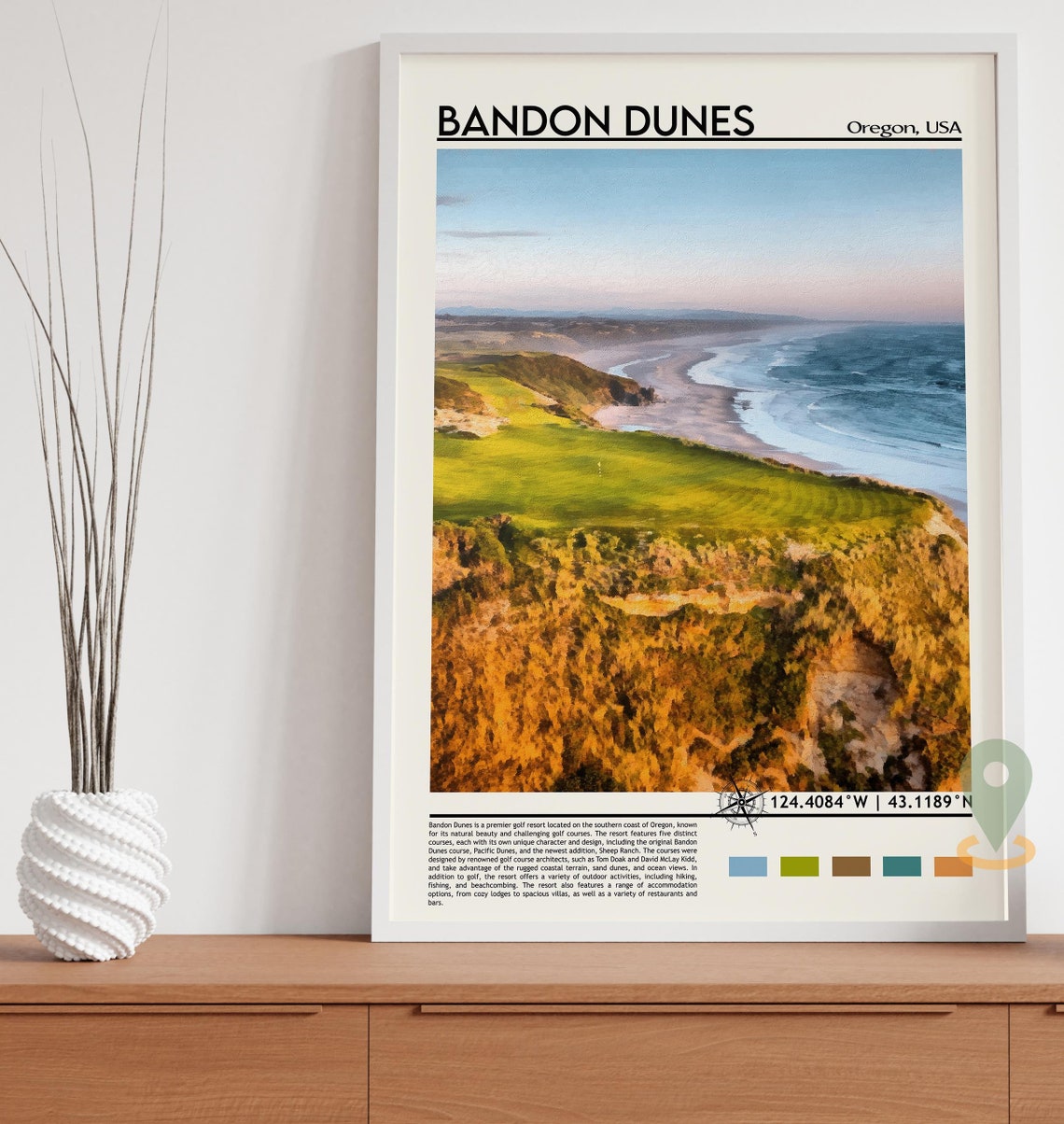 Bandon Dunes Golf Resort Oregon Dramatic Cliffs Ocean Poster - Image 5