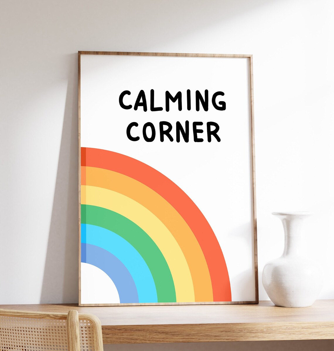 Calming Corner Bold Rainbow Arch Kids Room Classroom Wall Art