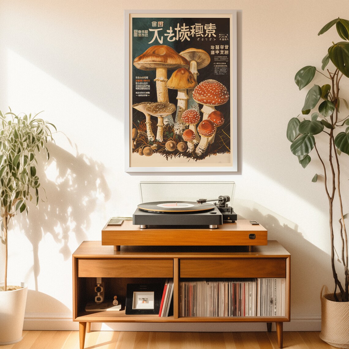 Japanese Mushroom Vintage Style Botanical Art Print - Image 2
