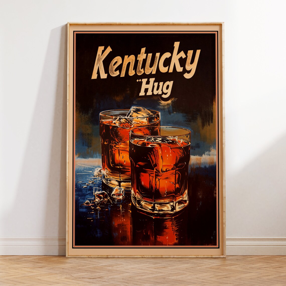 Bourbon Kentucky Hug Vintage Liquor Ad Poster