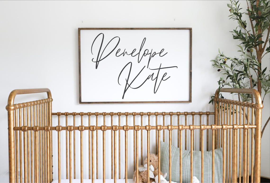 Above The Crib Sign Nursery Wall Decor Girls Room Decor Farmhouse Nursery Baby Girl Name Sign Baby Boy Name Nursery Art Crib Art