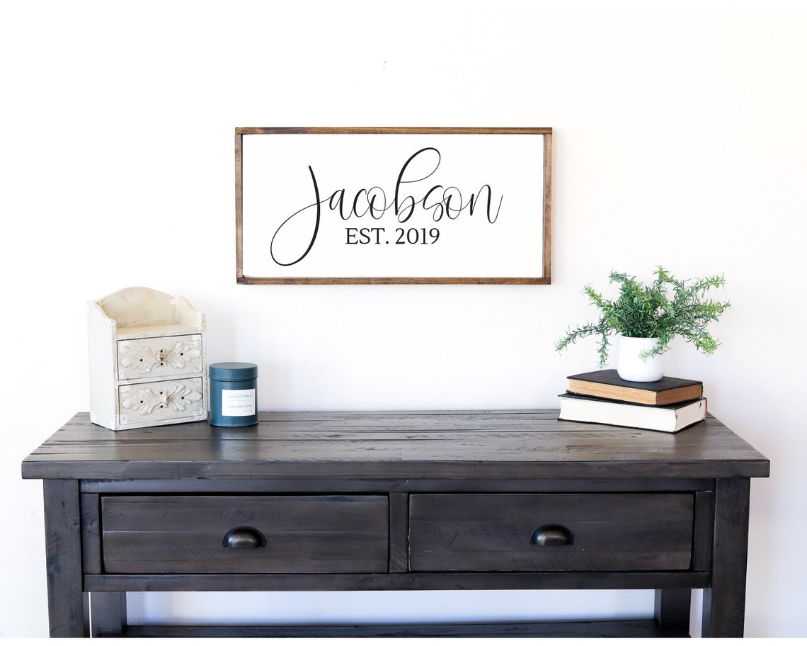 Personalized Jacobson Established 2019 Family Name Script Wall Poster