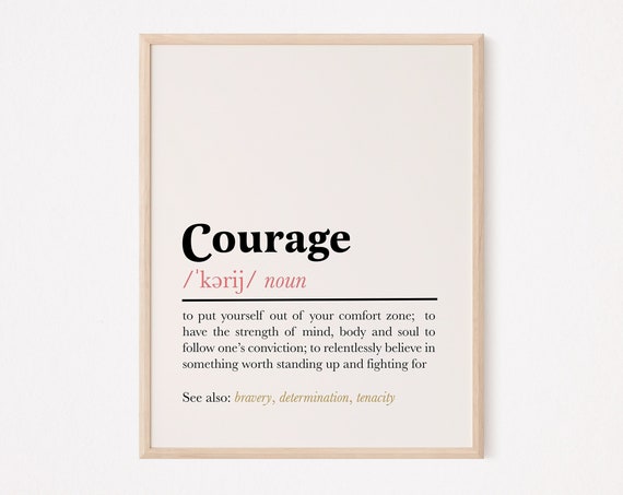 Courage Definition Quote Art Print, Social Worker