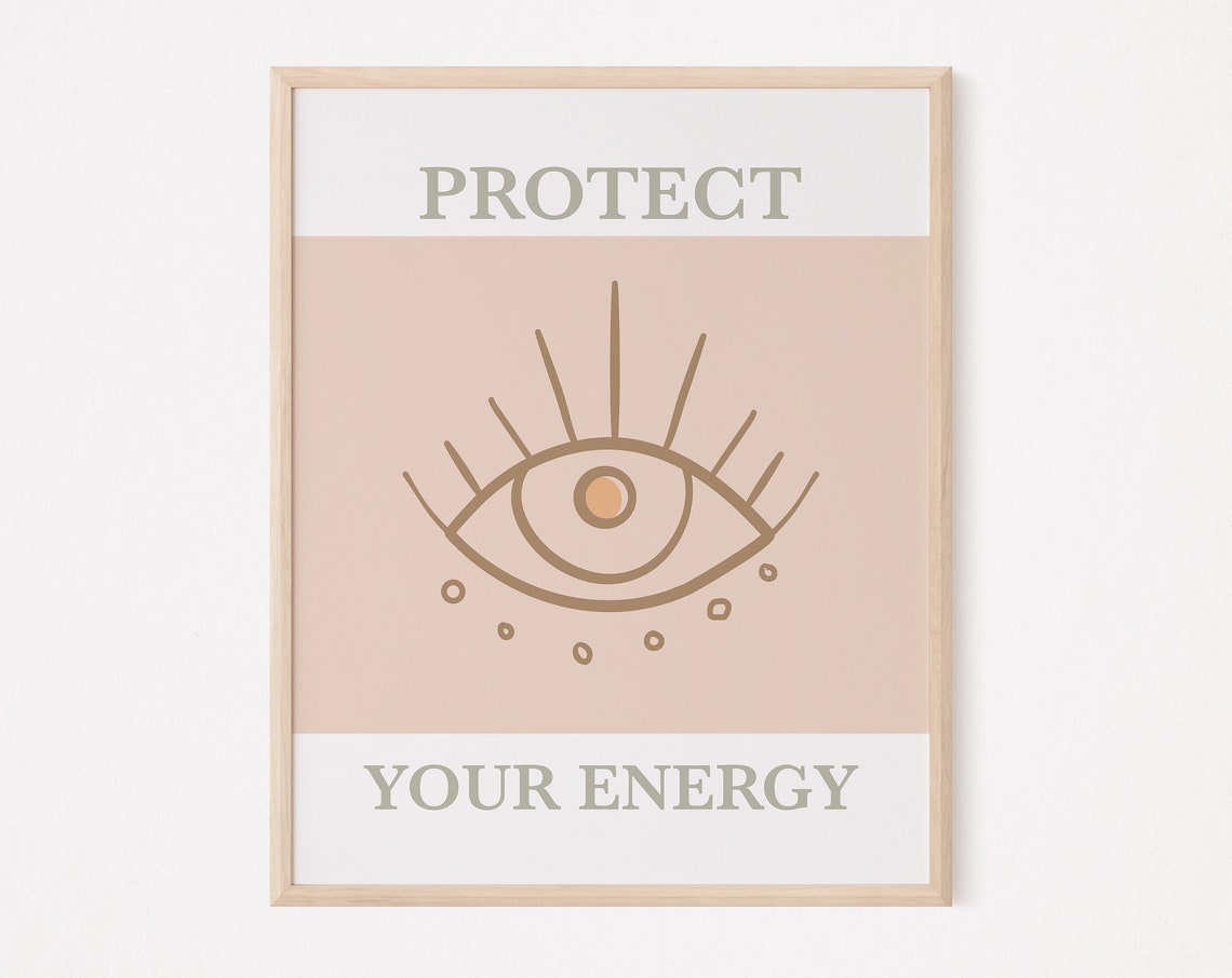Protect Your Energy Print Evil Eye Law Of Attraction Boho Manifestation Mindfulness Self Love Care