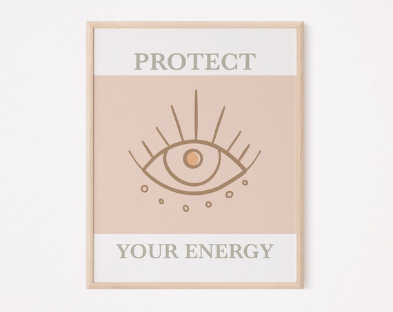 Protect Your Energy Print Evil Eye Law Of Attraction Boho Manifestation Mindfulness Self Love Care