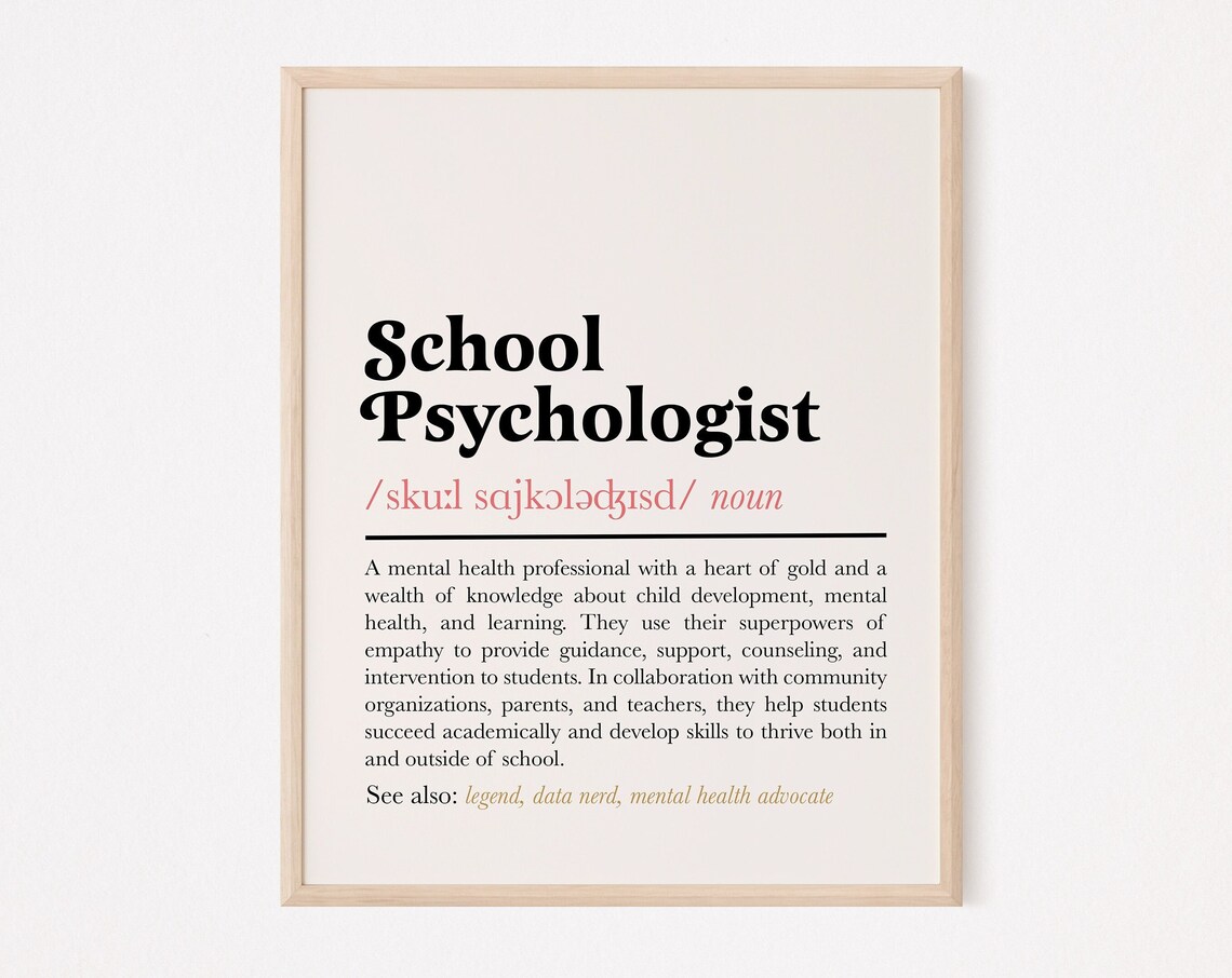 School Psychologist Definition Quote, Psychology Poster