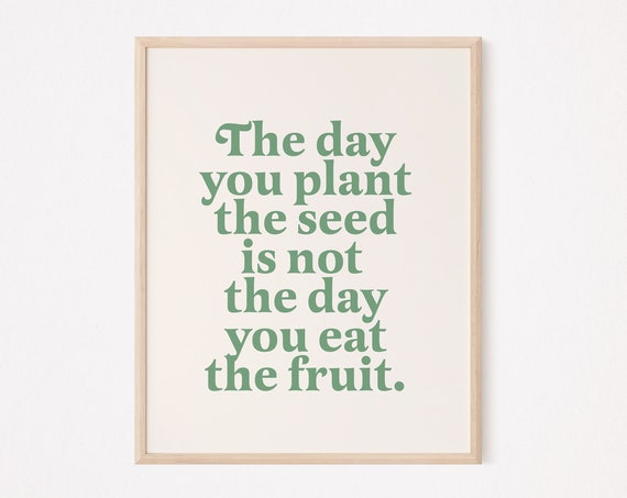 Plant Seed Mindfulness Quote Art Print