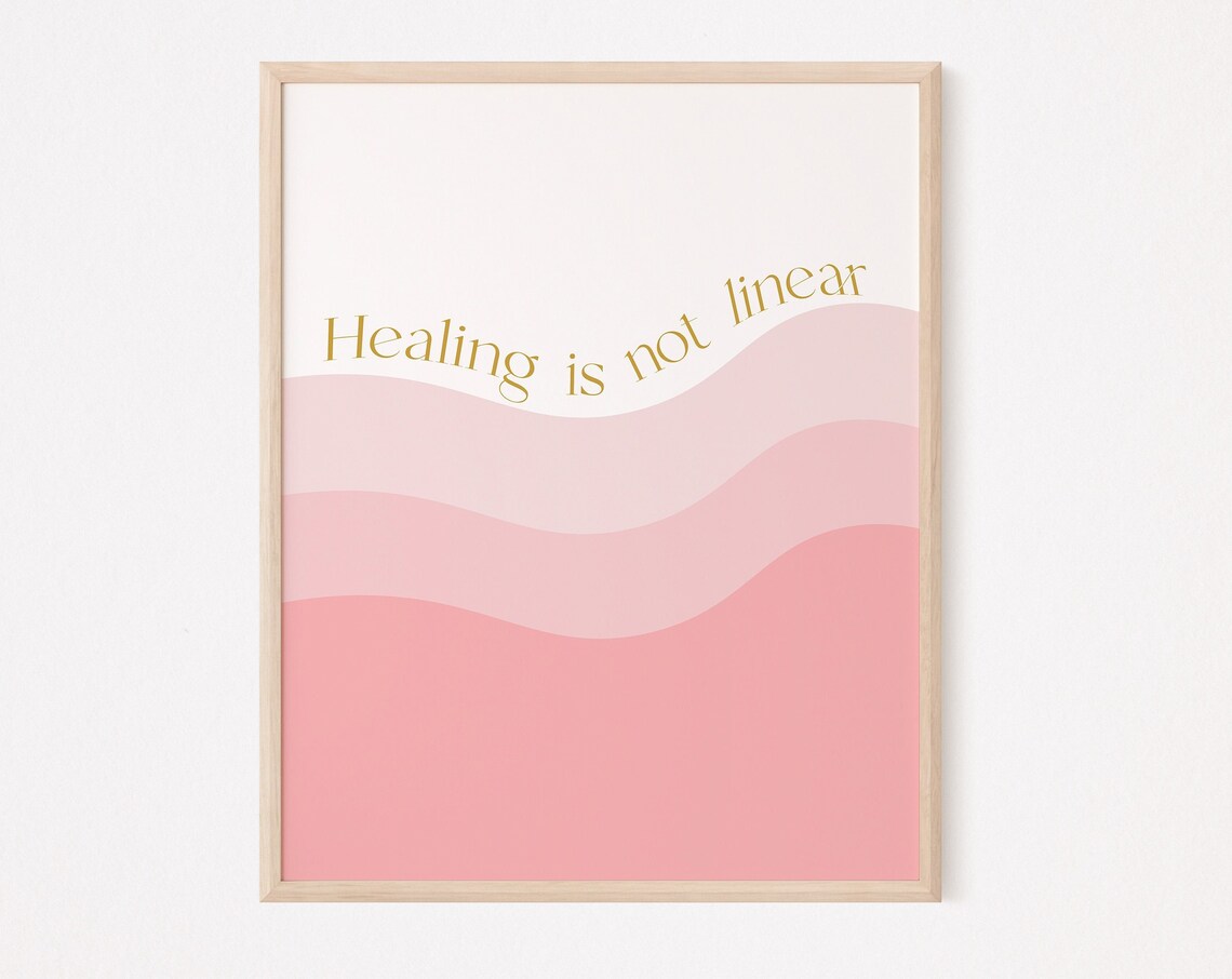 Healing Is Not Linear Art Print, Therapist Office Decor