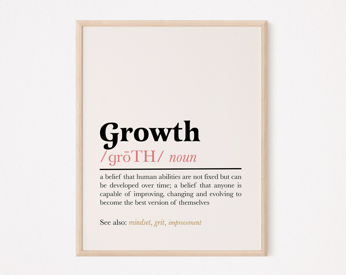 Growth Definition Quote Poster, Motivational Mindset