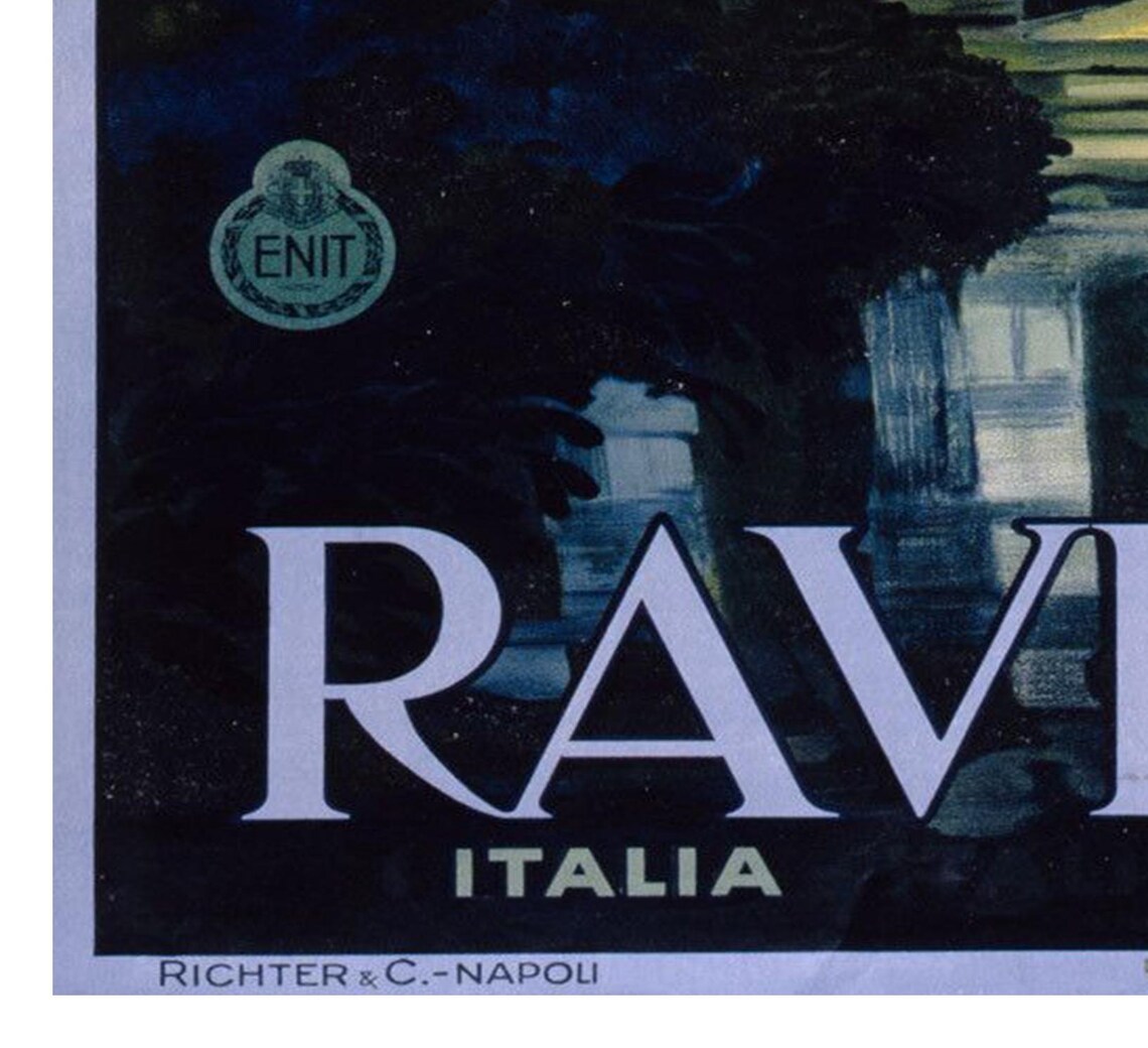 Ravenna Italia Round Mausoleum Cypress Vintage Travel Poster - Image 2