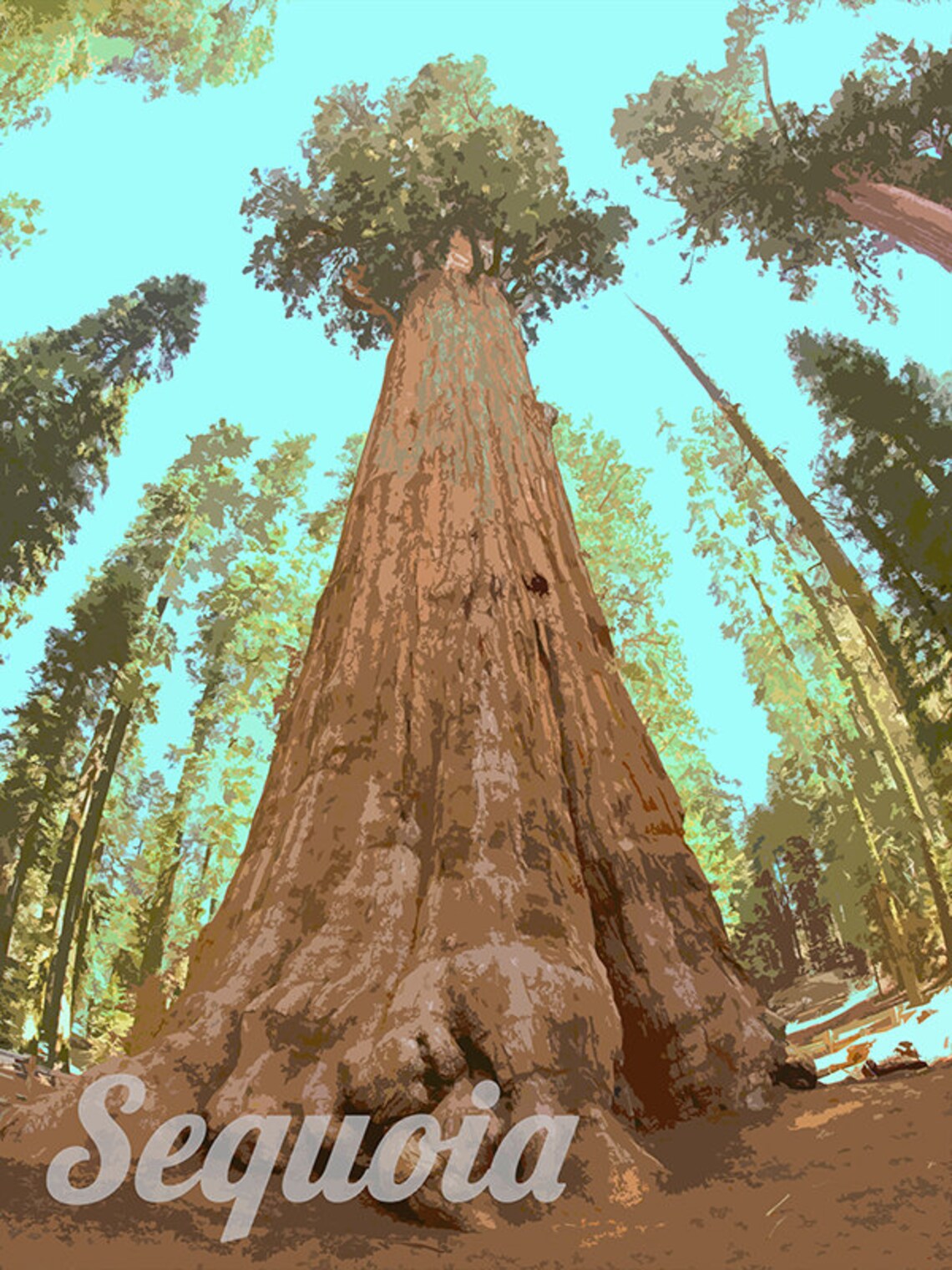 Sequoia Giant Redwood Forest National Park Style Vintage Poster - Image 2
