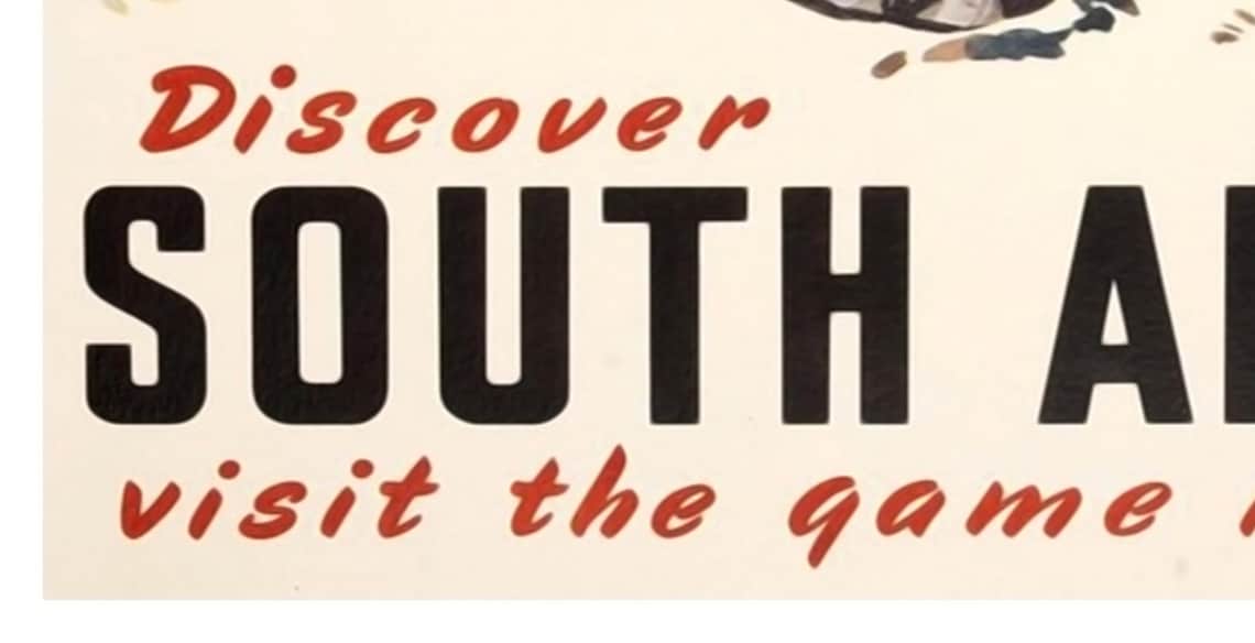 Discover South Africa Elephant Vintage Game Reserve Safari Poster - Image 2