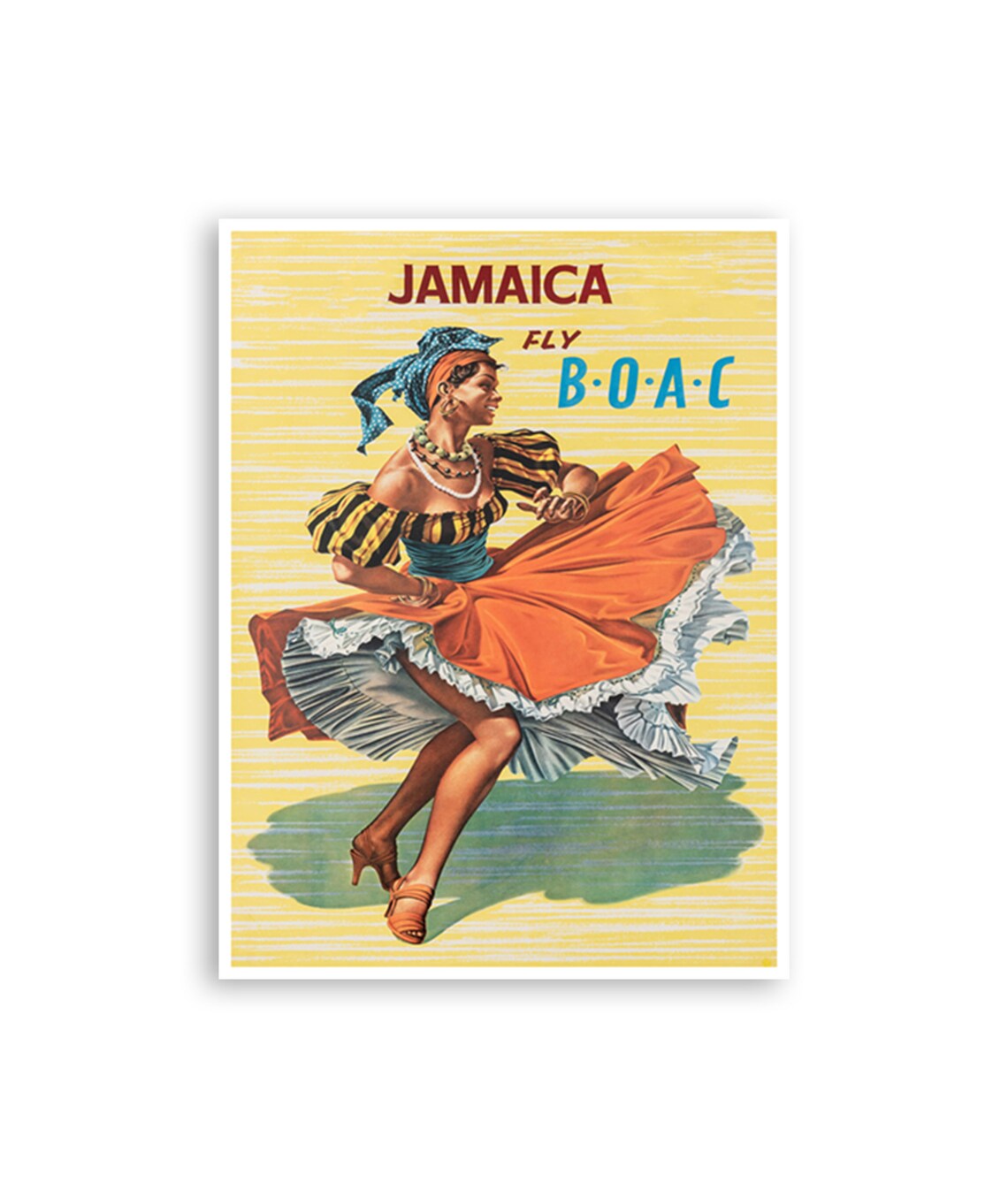 Jamaica Travel Poster, Abstract Modern Wall Art