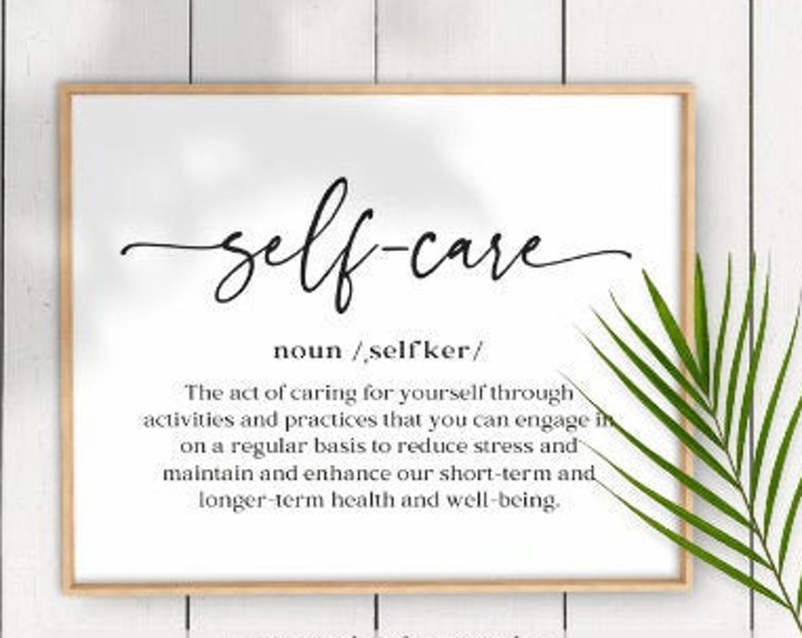 Self-Care Dictionary Definition Script Font Mindfulness Poster