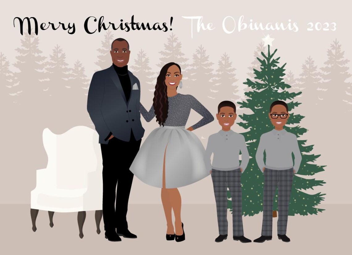 Custom Family Holiday Card with Snowy Mountain Scene Design Poster - Image 5