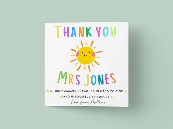 Thank You Teacher Nursery End Of Term Poster Print