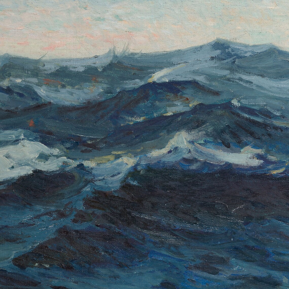 Waves Vintage Seascape Oil-Painting-Style Art Print - Image 2