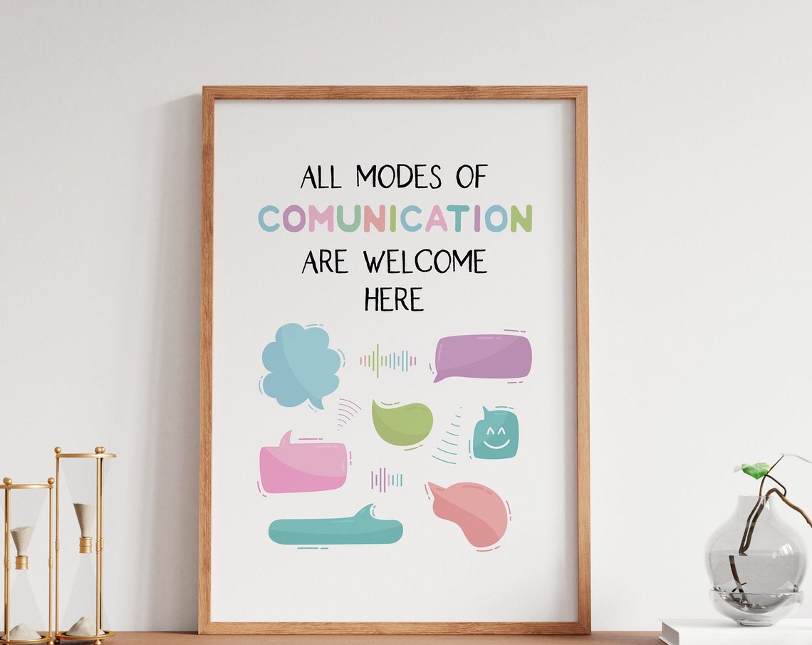 All Modes Of Communication Welcome Here Speech Therapy Decor Poster