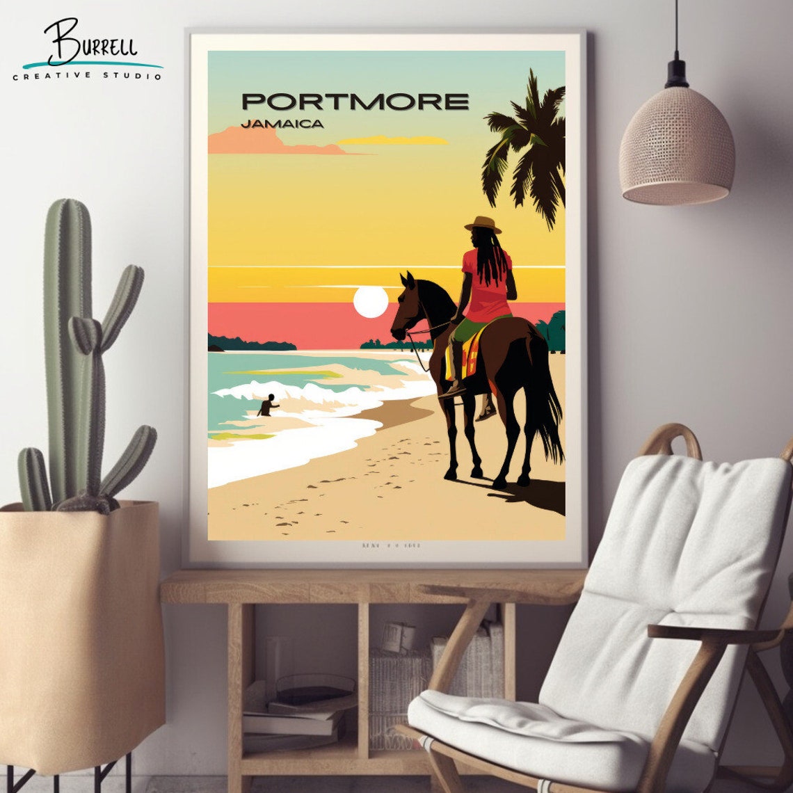 Portmore Jamaica Hellshire Beach Travel Poster Wall Art Poster Print - Image 2