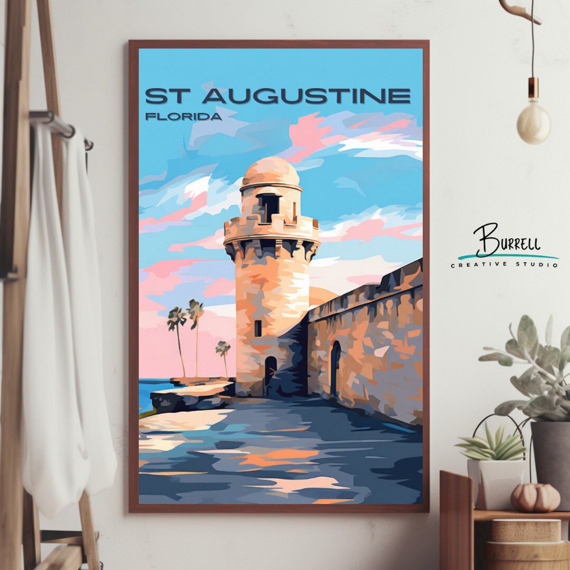 St Augustine Florida Castillo De San Marcos Sunset Watchtower Poster - Image 4