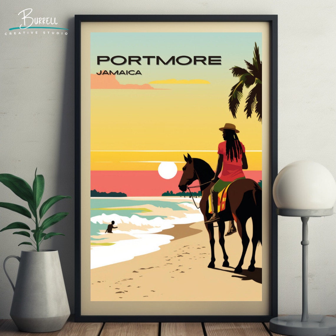Portmore Jamaica Hellshire Beach Travel Poster Wall Art Poster Print - Image 5