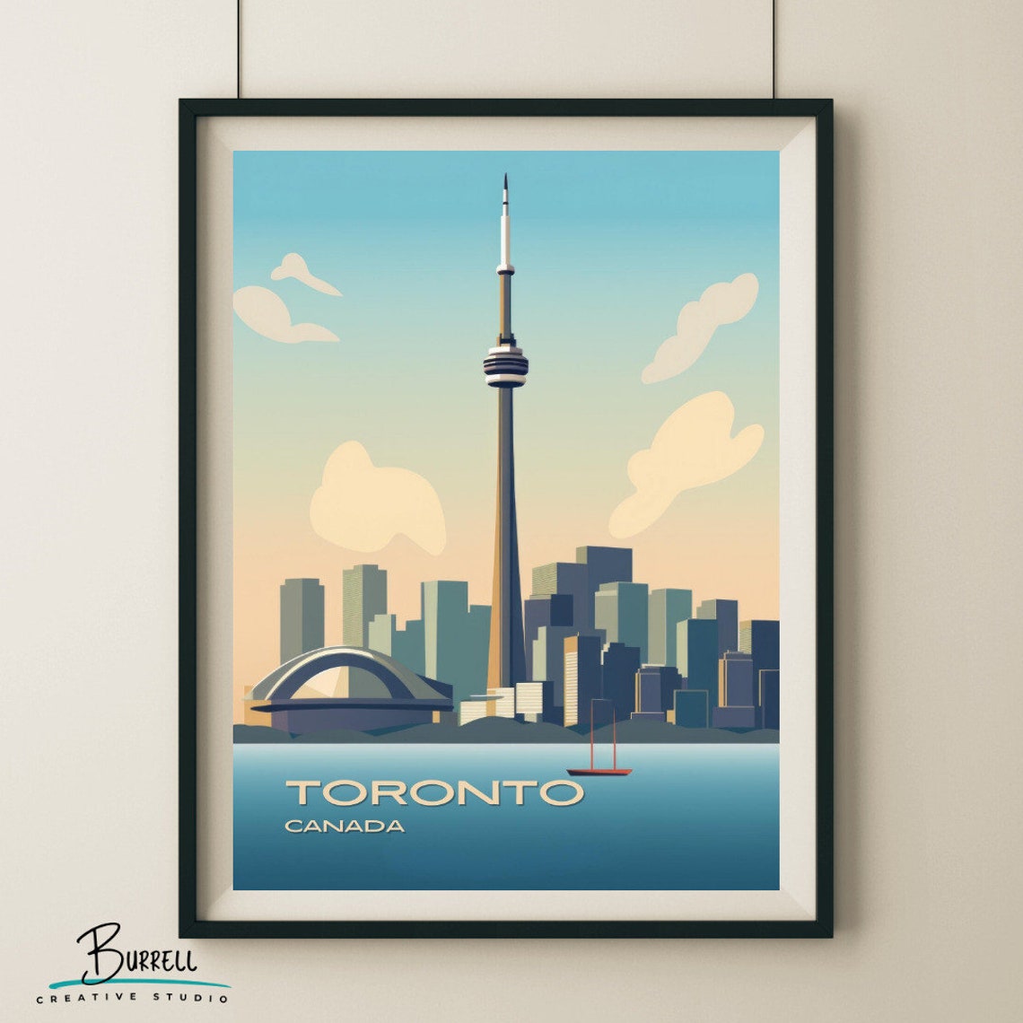 Toronto Canada CN Tower Skyline Waterfront Retro Travel Poster - Image 5