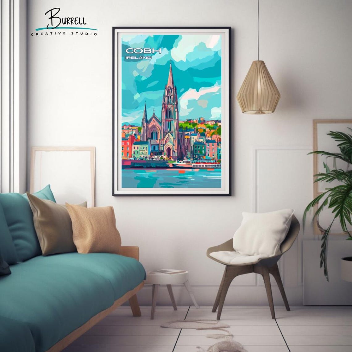 Cobh Ireland St Colman Cathedral Harbor Front Gothic Spire Poster - Image 3