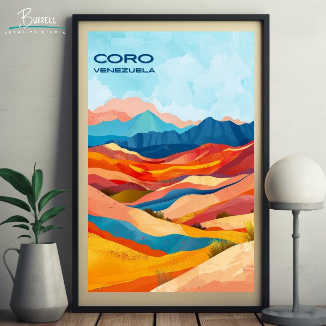 Coro Venezuela Dunes Desert National Park Colorful Travel Poster - Image 5