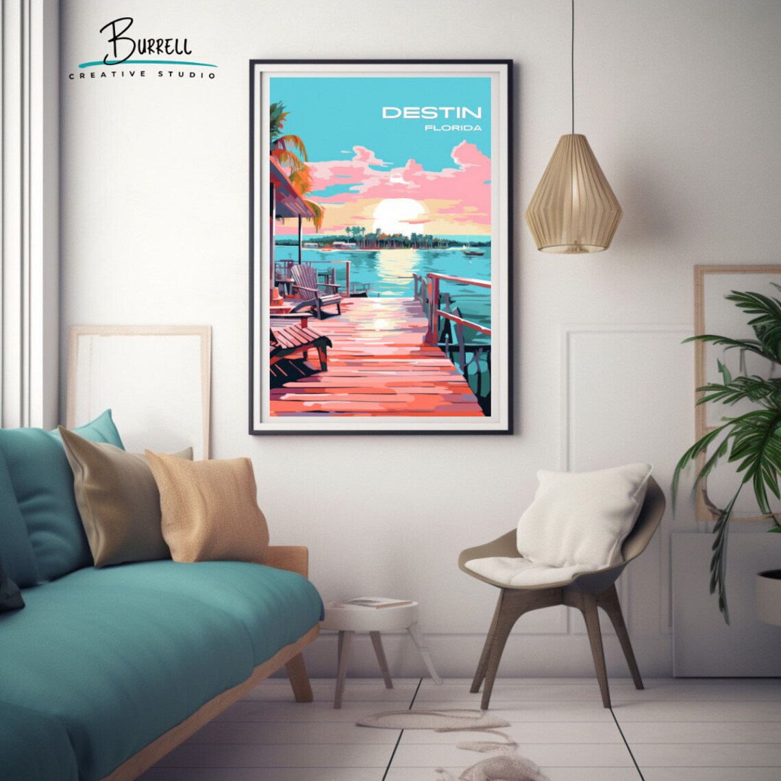 Destin Florida Ocean View Travel Poster Print - Image 3