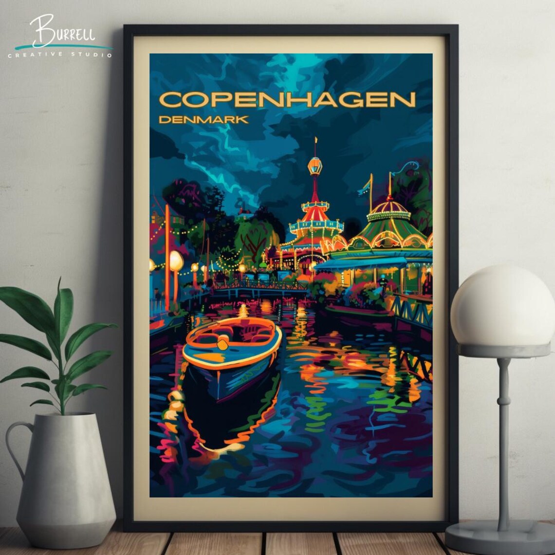 Copenhagen Denmark Tivoli Garden Travel Poster - Image 3