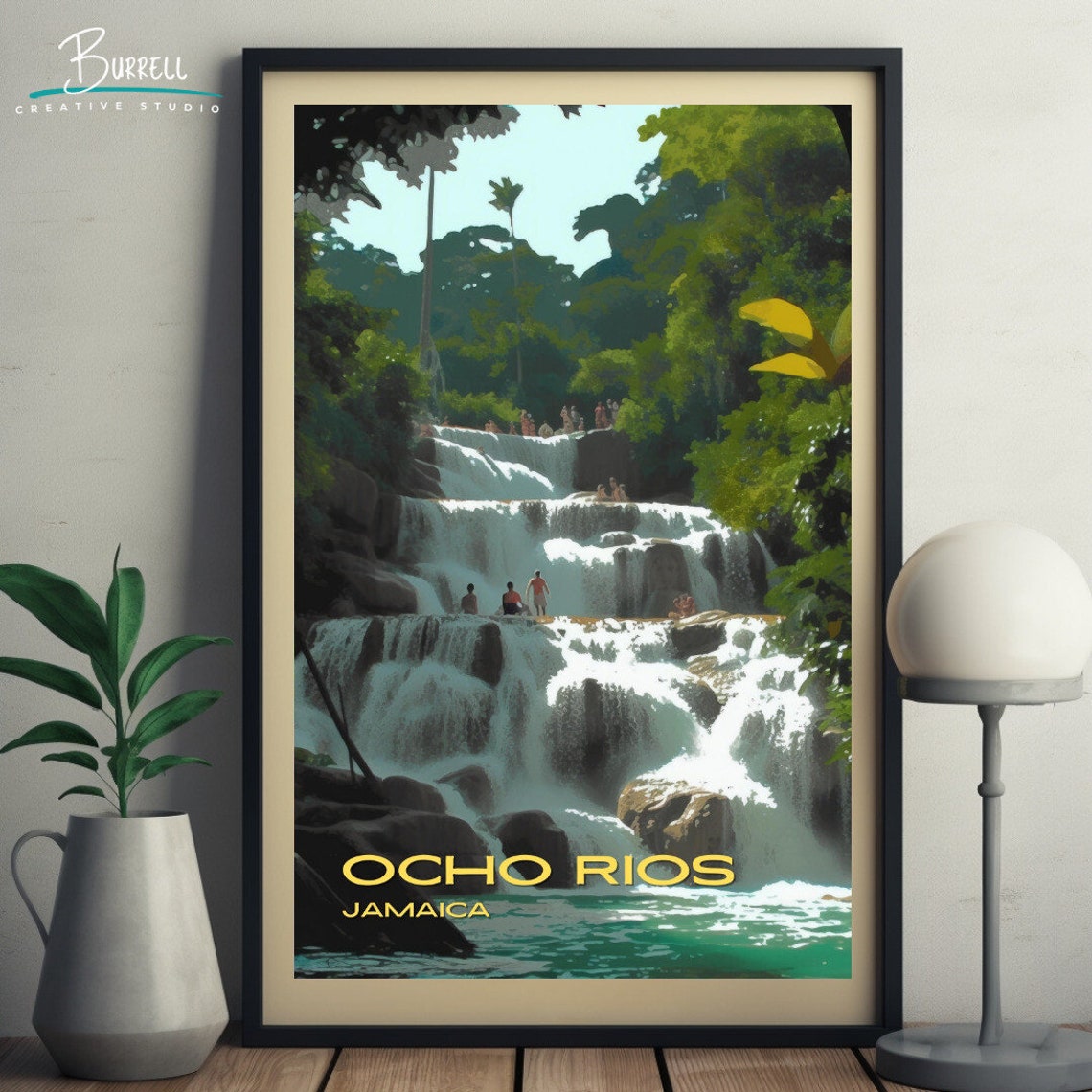 Ocho Rios Jamaica Dunns River Falls Tiered Cascade Jungle Poster - Image 5