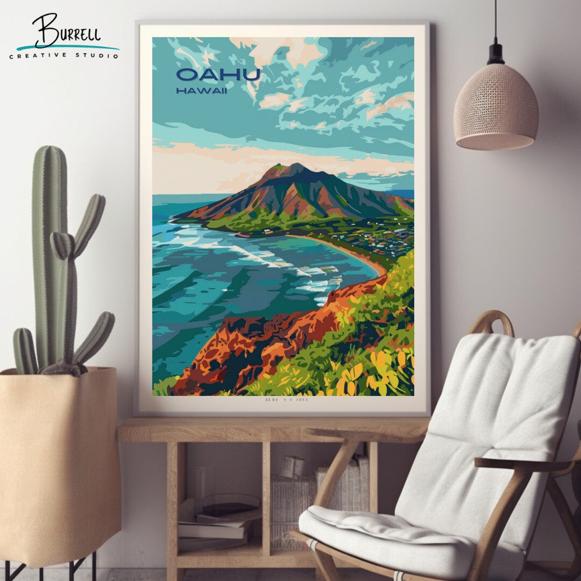 Oahu Hawaii Koko Crater Volcanic Headland Coastal View Poster - Image 2