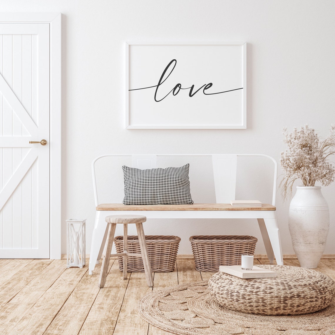 Love Oversized Script Calligraphy Romantic Minimalist Wall Poster - Image 3