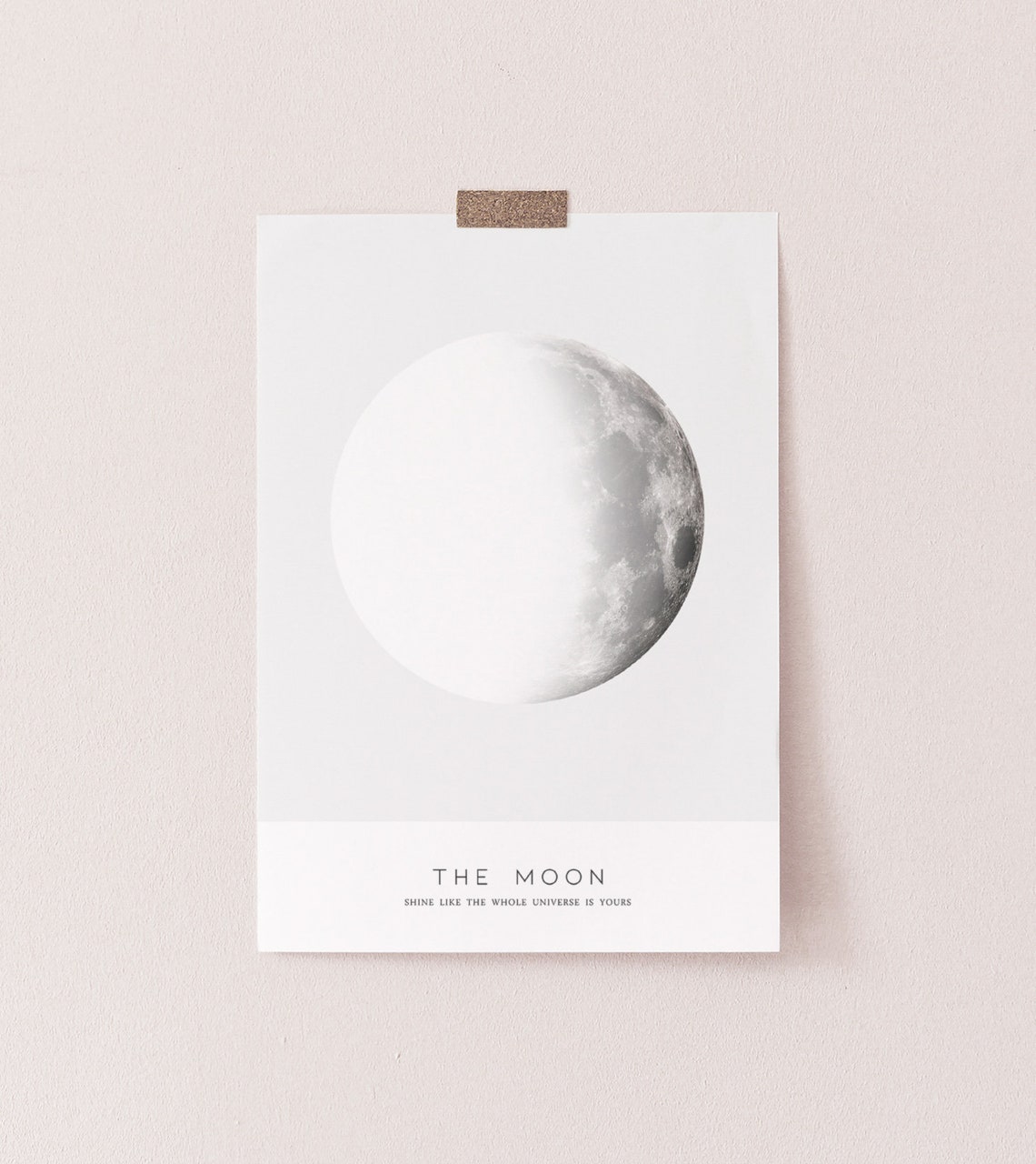 The Moon White Minimalist Quote Art Print Universe Wall Decor - Image 2