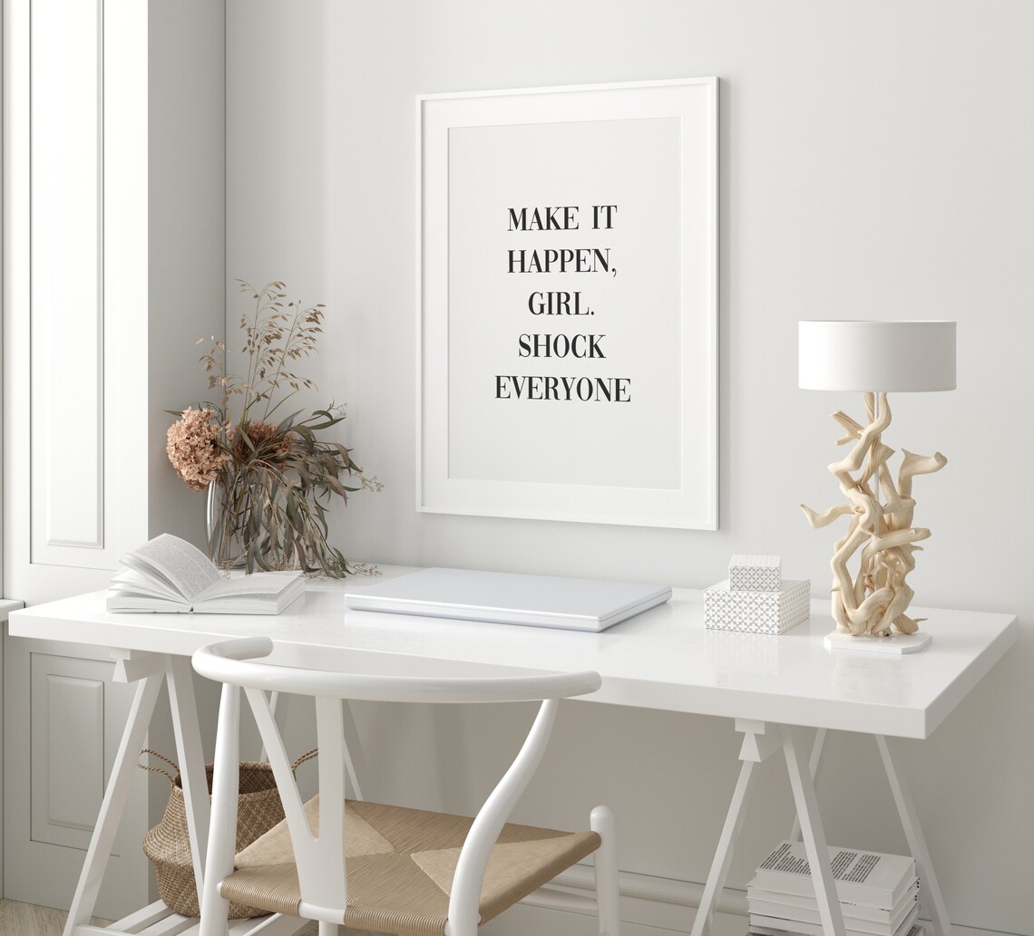 Make It Happen Girl Motivational Quote Art Print - Image 2