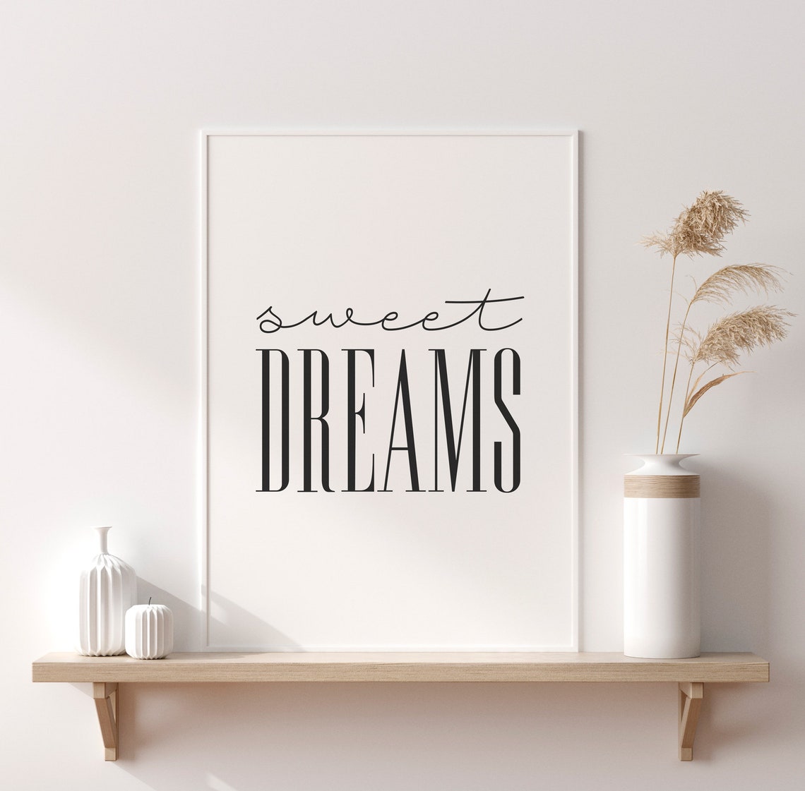 Sweet Dreams Minimalist Calligraphy Bedroom Nursery Decor Poster - Image 2
