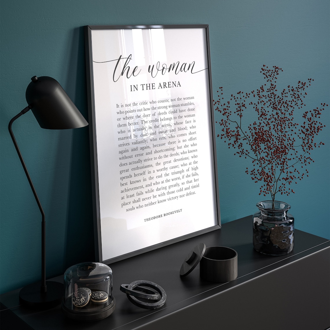 Woman In The Arena Quote Art Print, Feminist Wall Decor - Image 8