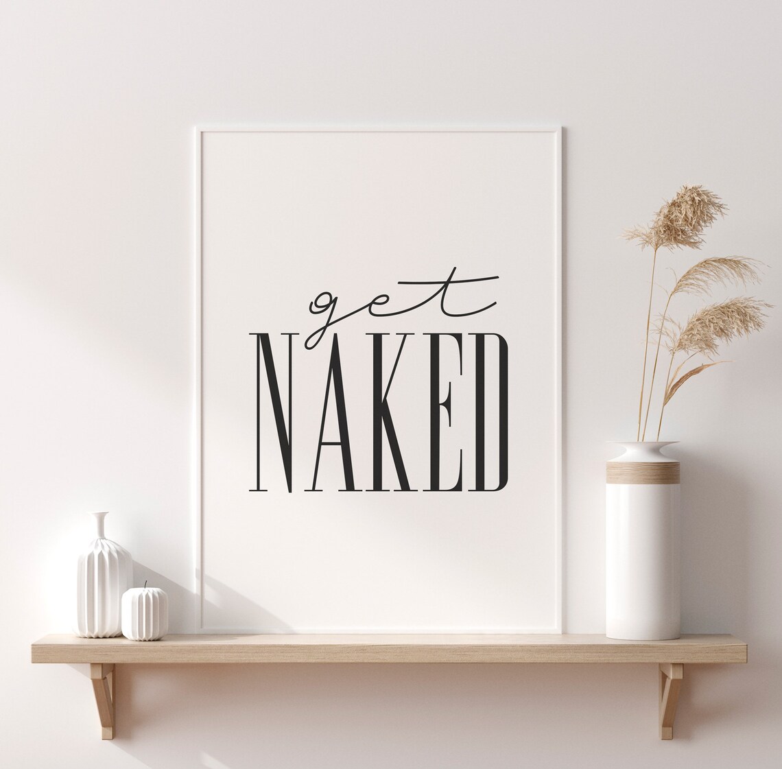 Get Naked Funny Bathroom Poster, Bathroom Wall Decor - Image 3